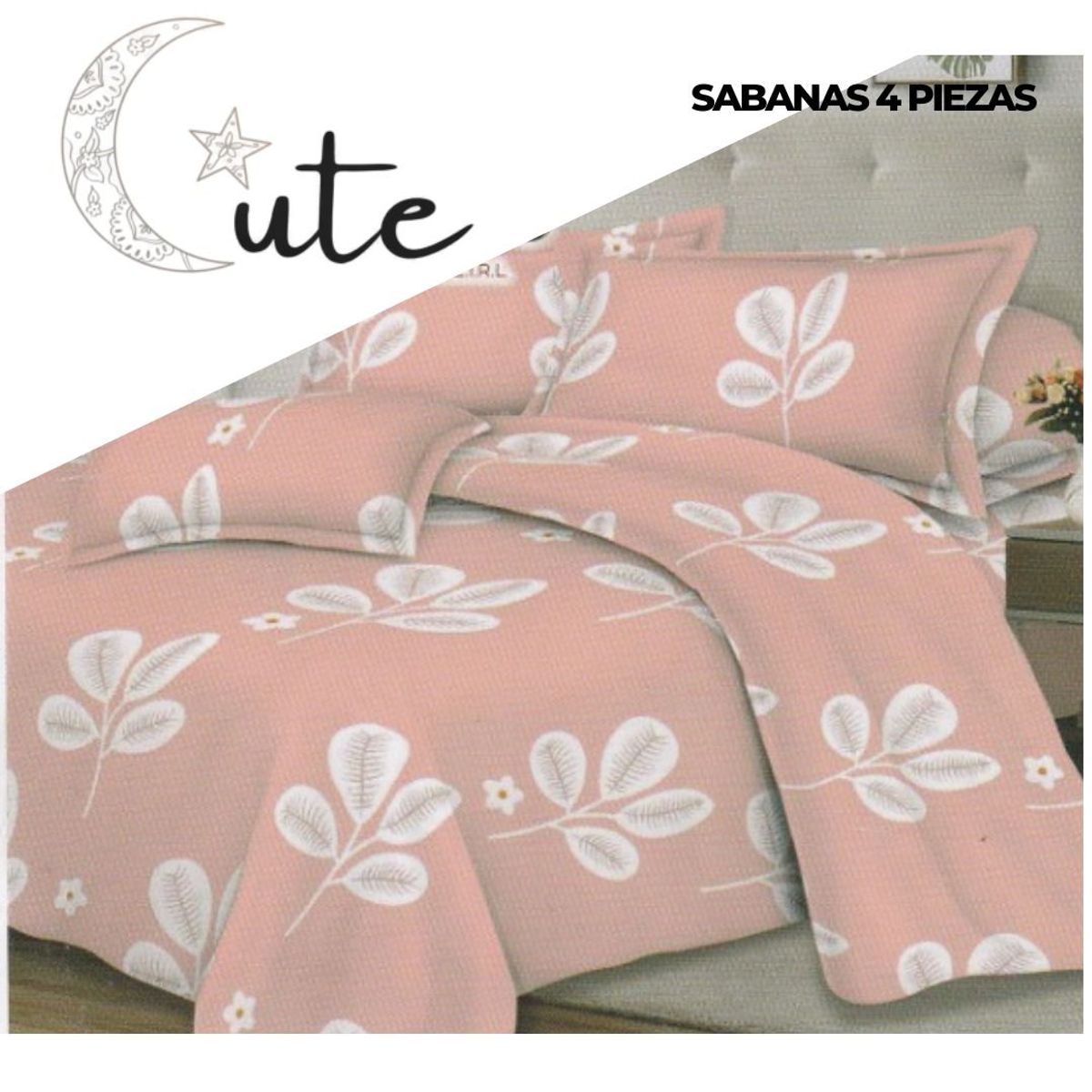 CUTE - JUEGO DE SÁBANAS DE 2 PLAZAS