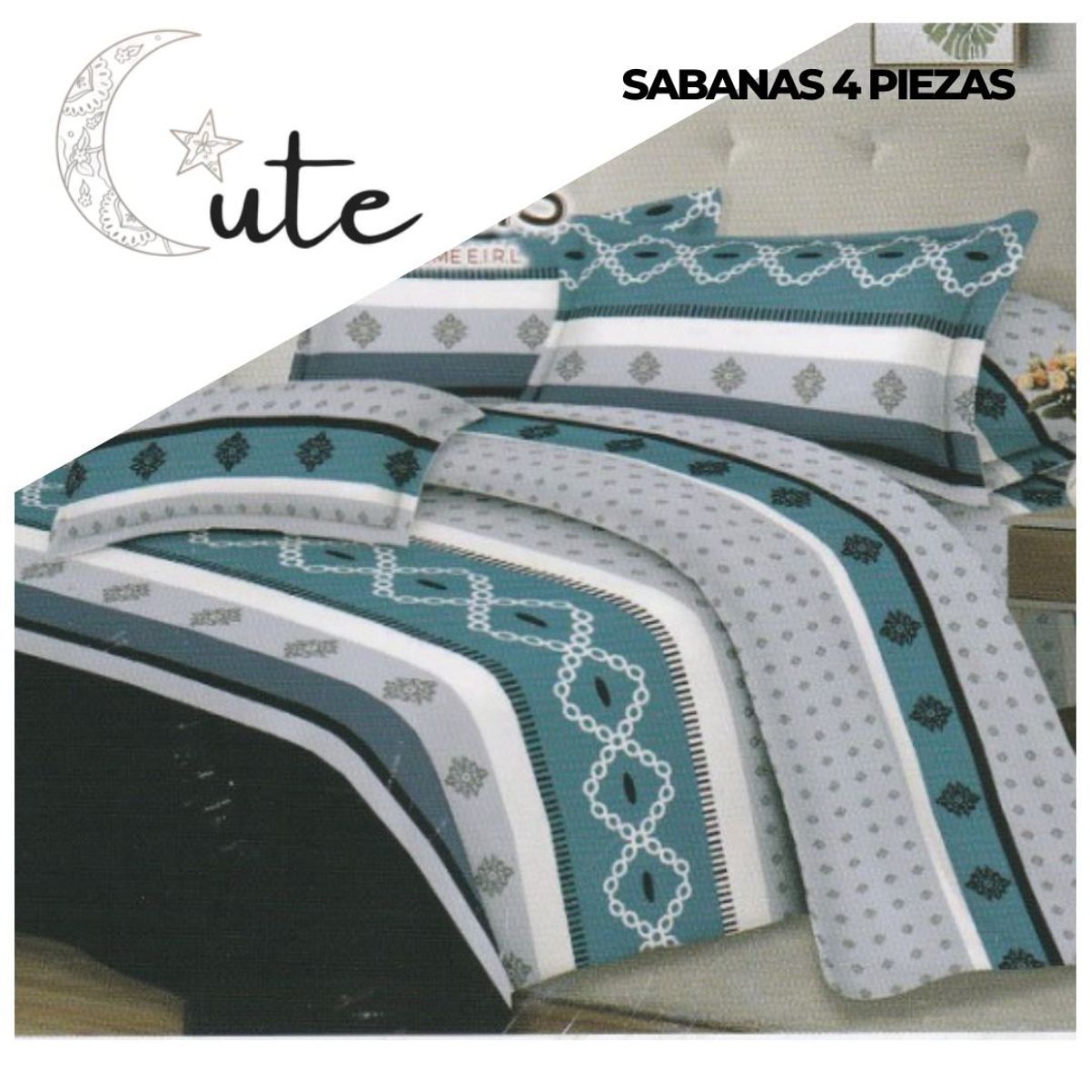 CUTE - JUEGO DE SÁBANAS DE 2 PLAZAS
