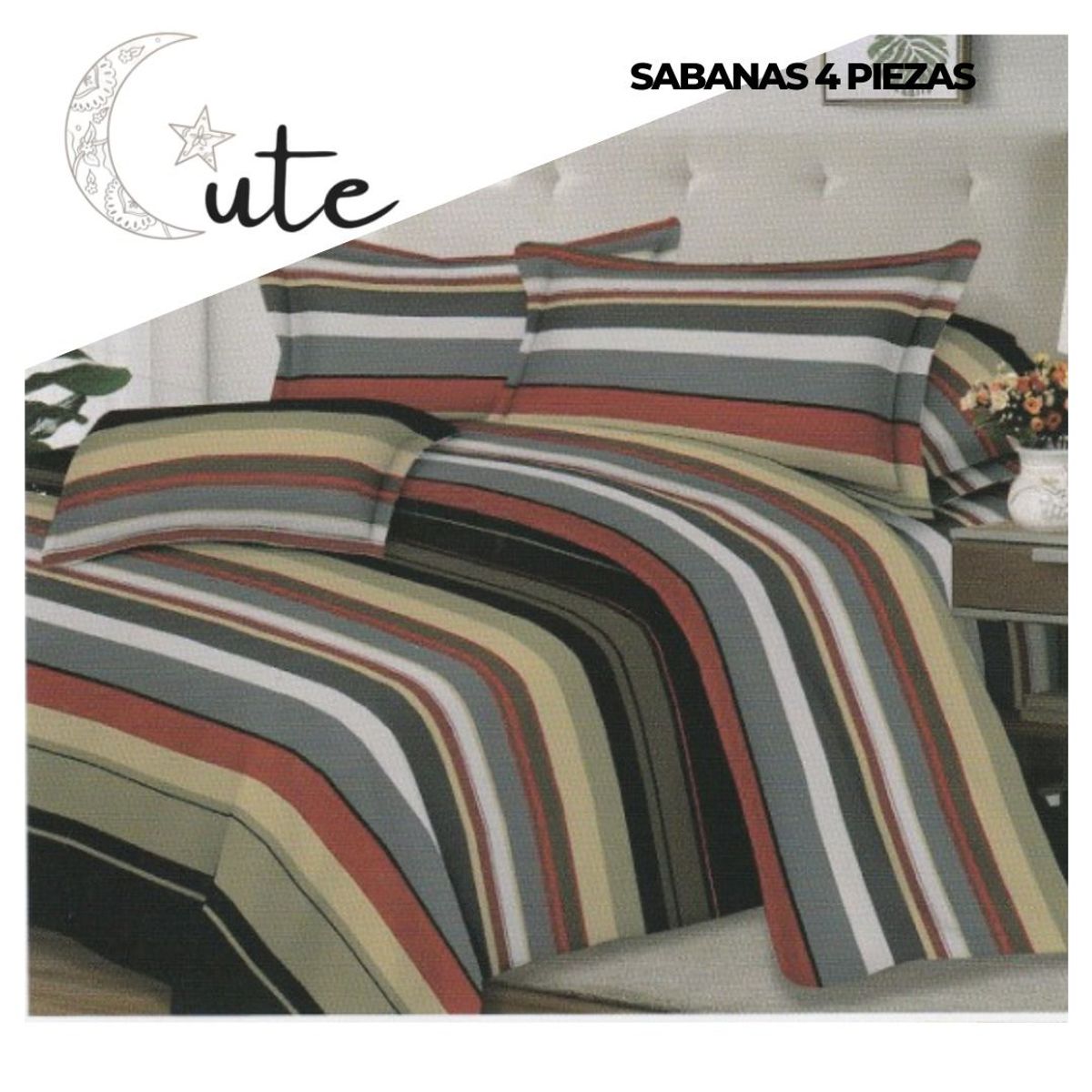 CUTE - JUEGO DE SÁBANAS DE 2 PLAZAS