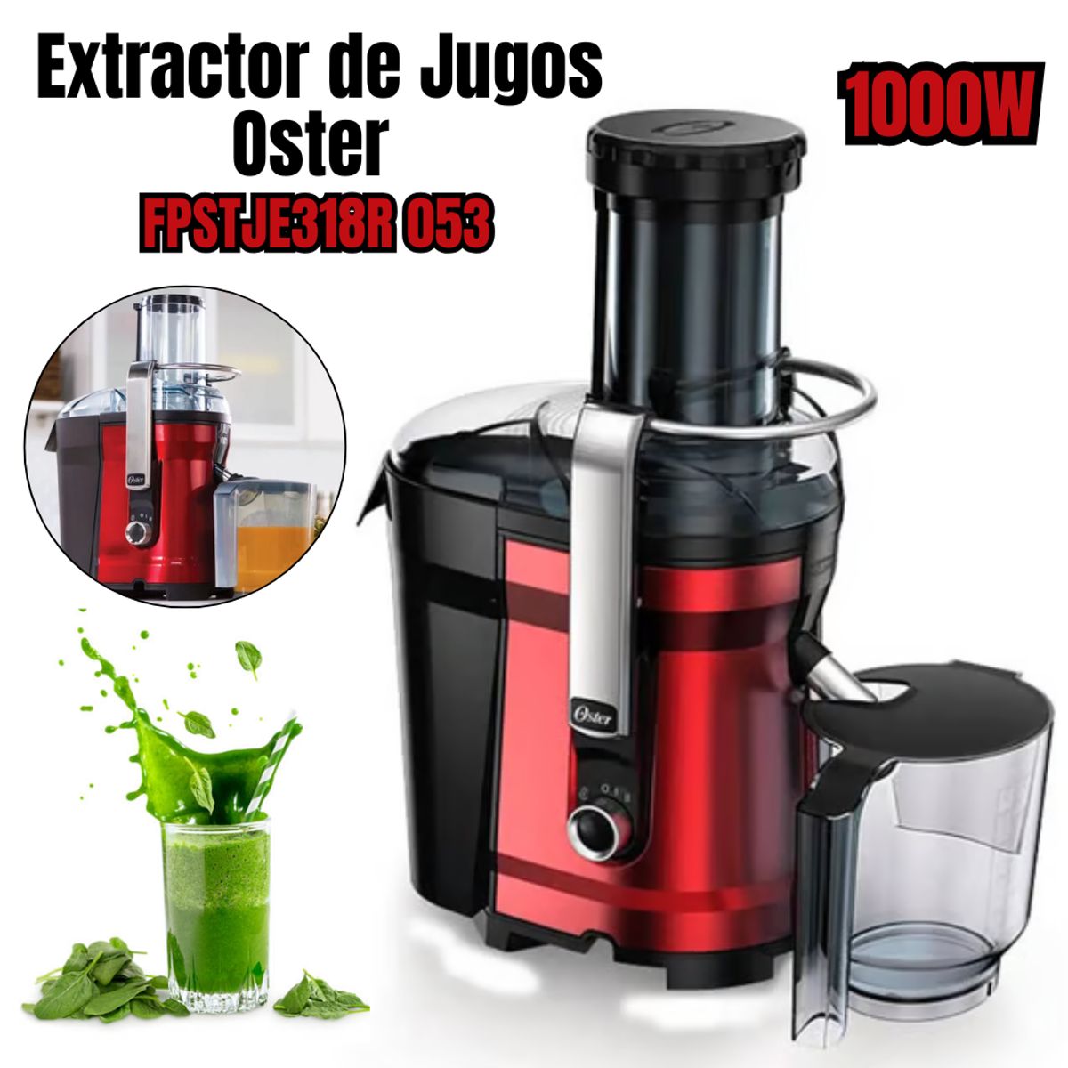 OSTER - Extractor de Jugos Oster FPSTJE318R - 1000Watts