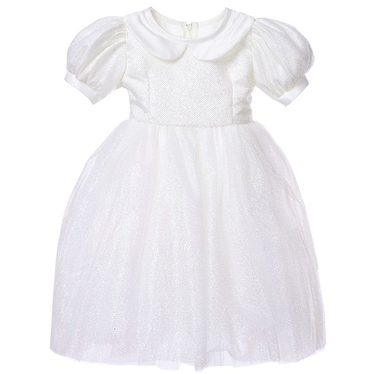 GENERICO - Vestido para Niña Blanco de Bautizo Brillos de Diamante