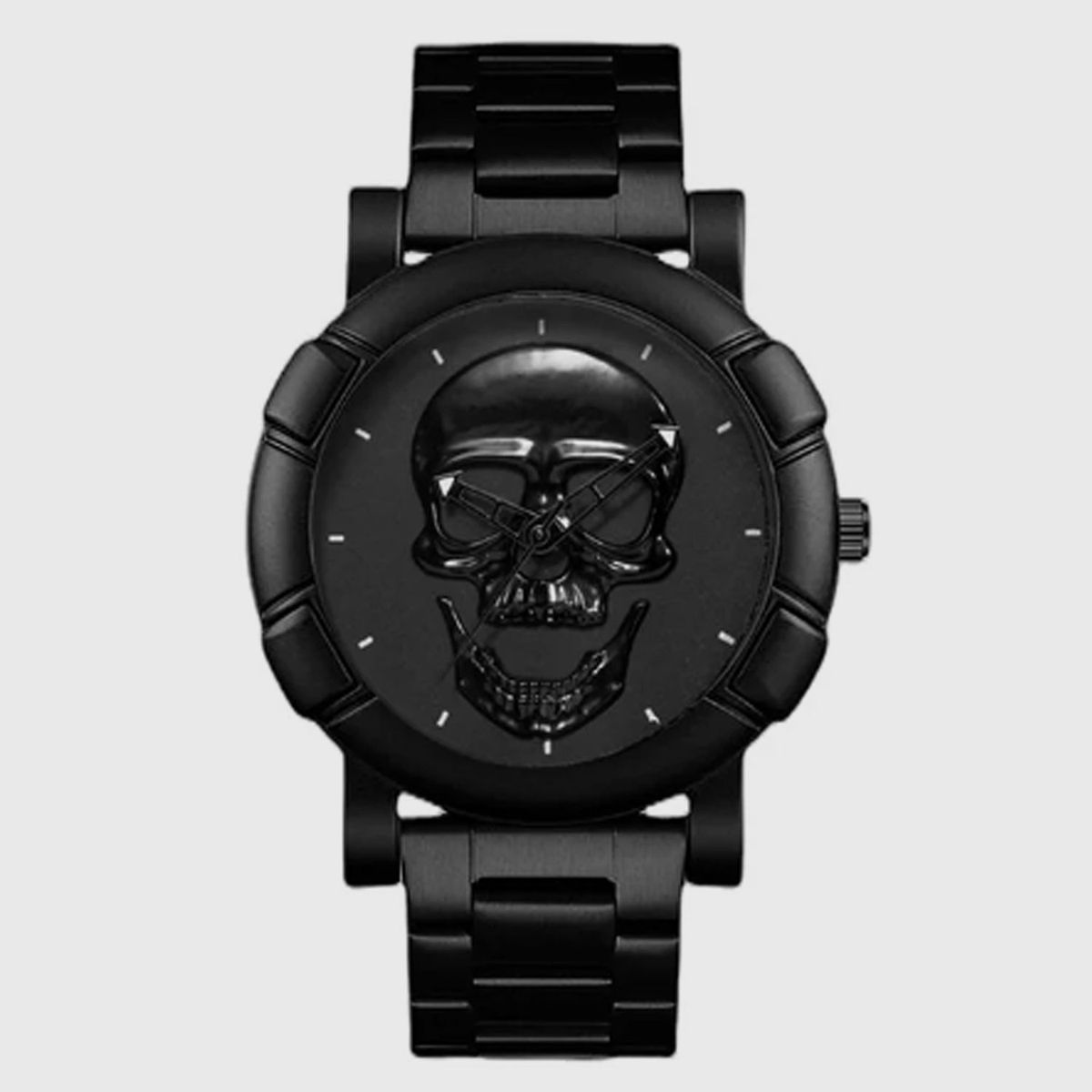 GENERICO - RELOJ METAL NEGRO HOMBRE ESTILO CALAVERA SKULL