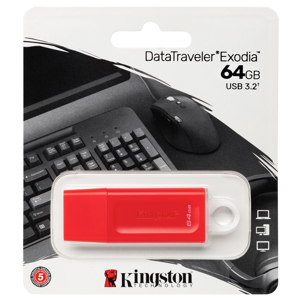 KINGSTON - Kingston 64GB DataTraveler Exodia USB 3.2 Gen 1 Type-A - KC-U2G64-7GR