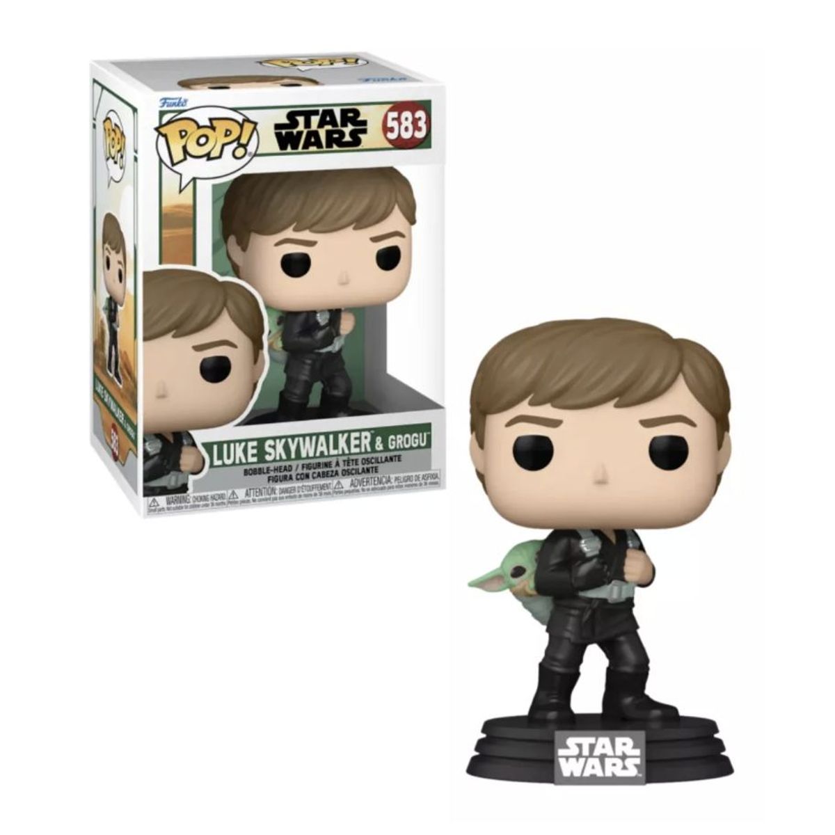 FUNKO - Luke Skywalker Y Grogu Funko Pop 583 Star Wars Original