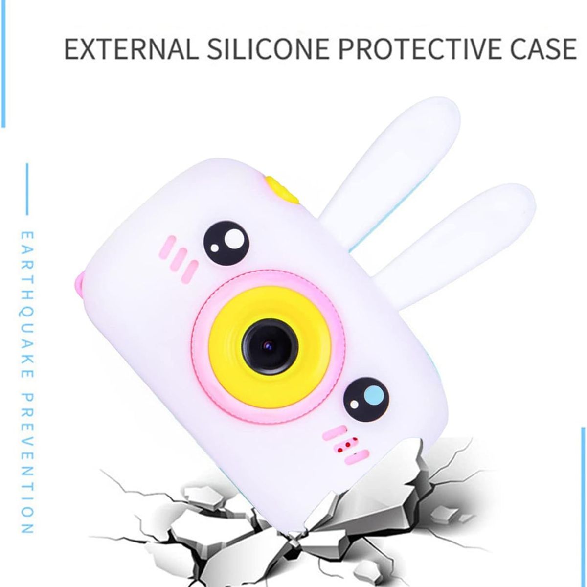 GENERICO - cámara conejito 1080P Full HD con cordón y cable de carga blanco