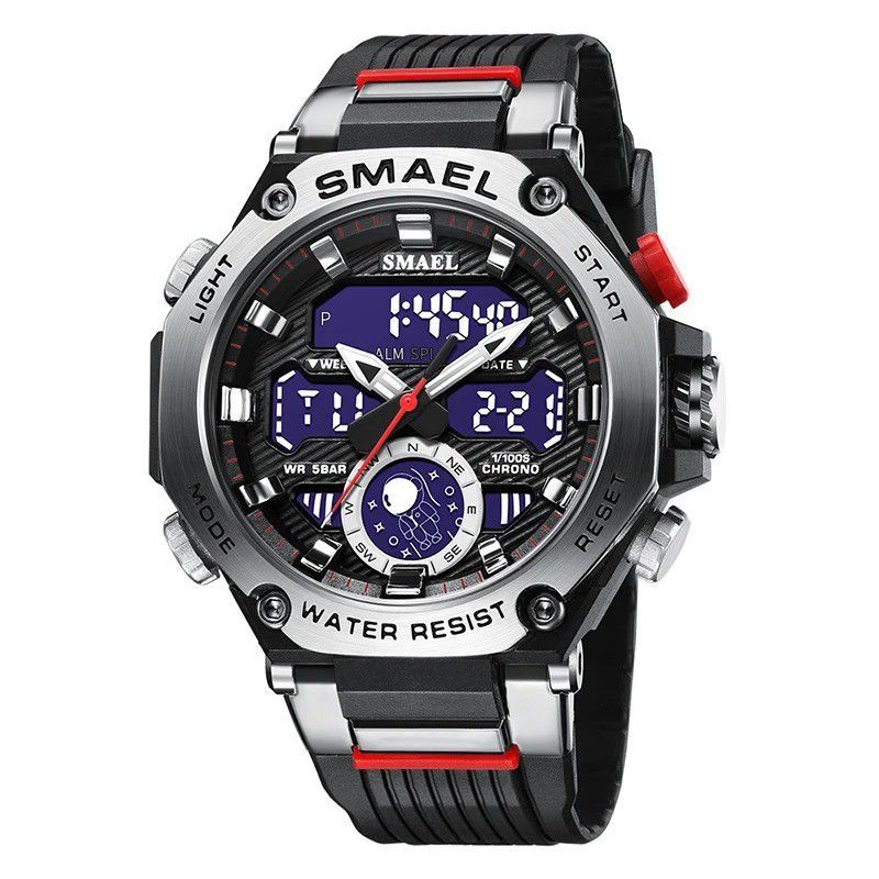 SMAEL - Reloj Deportivo SMAEL 8069 Metálico Doble Horario
