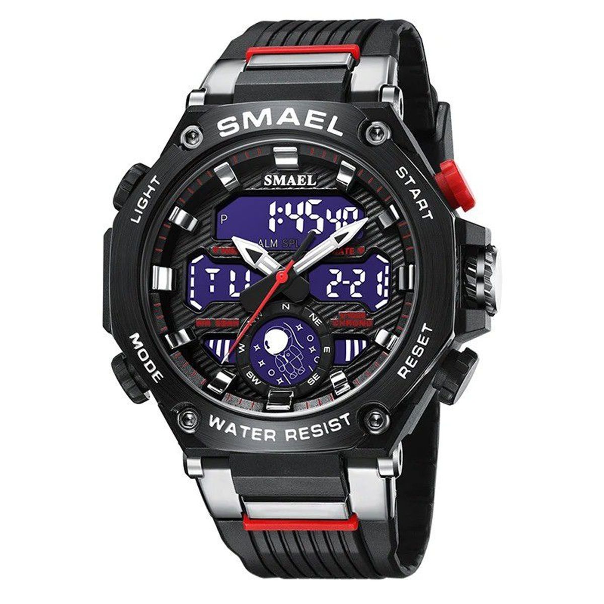SMAEL - Reloj Deportivo SMAEL 8069 Metálico Doble Horario