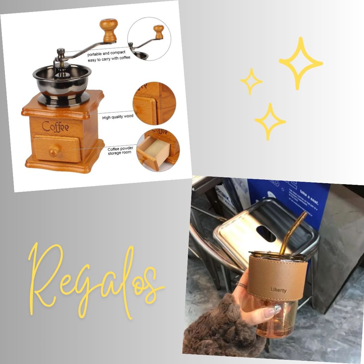 GENERICO - Molinillo vintage + taza mug 400 ml