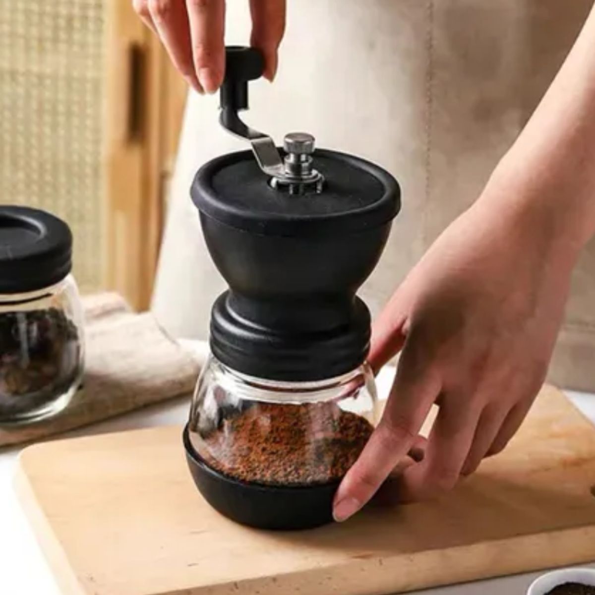 GENERICO - Molinillo de café con frasco + taza mug 400 ml