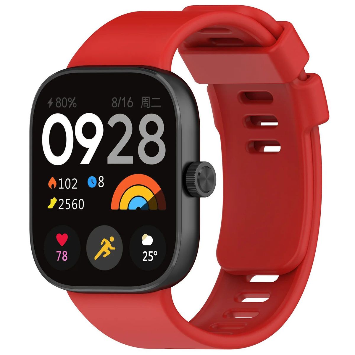 GENERICO - Correa Silicona para REDMI WATCH 4 - Rojo