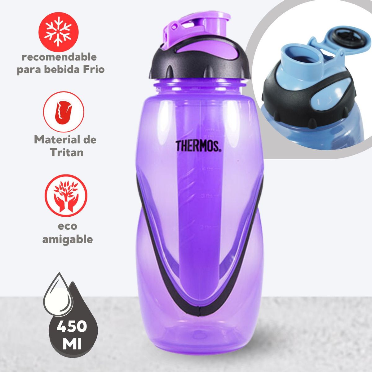 THERMOS - TOMATODO DEPORTIVA MORADO 450 ML
