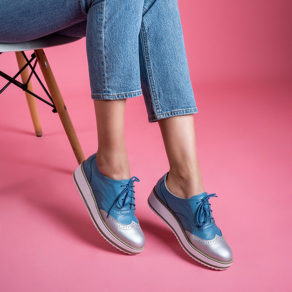 KAWKI - ZAPATOS DE MUJER OXFORD DIVERSION ACERO PUNTA PLATA