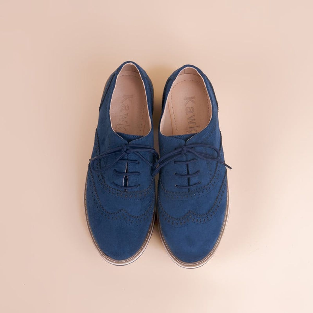 KAWKI - ZAPATOS DE MUJER OXFORD EJECUTIVA AZUL