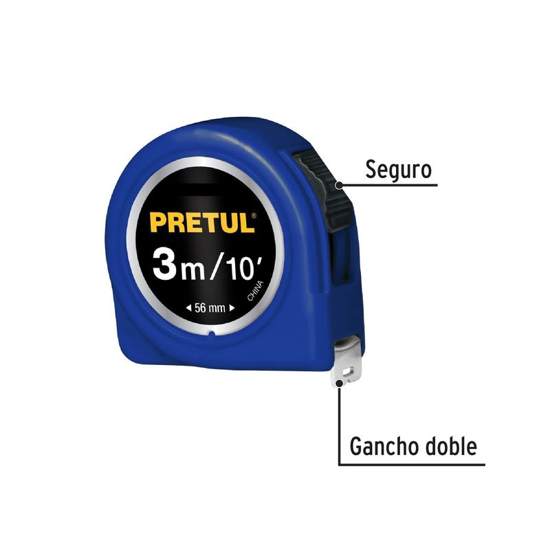 PRETUL - Wincha Cinta Métrica 3 metros Azul PRETUL