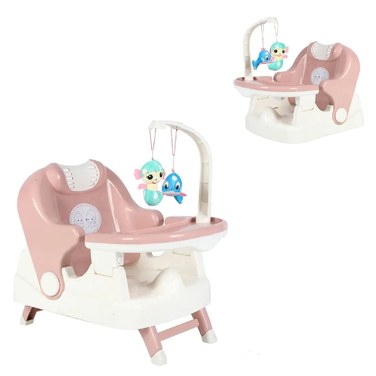 GENERICO - Silla de Alimentacion para Bebe con Juguetes- Rosa