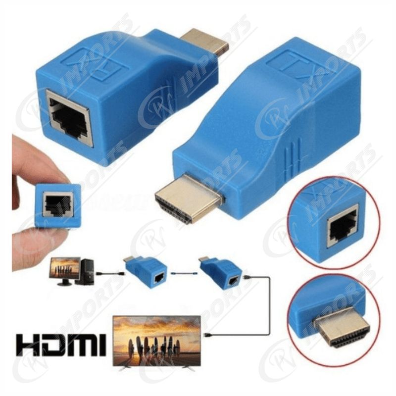 GENERICO - Convertidor Extensión HDMI con Cable de Red RJ45 Adaptador