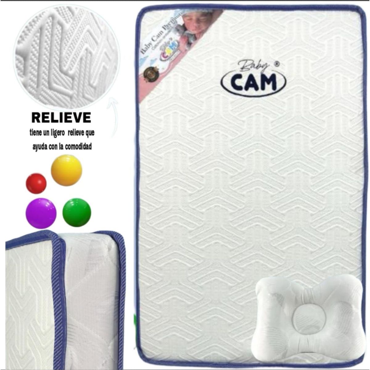 CAM - Colchón de Bebe para Cunas CAM 10 x 67 x 110 cm.