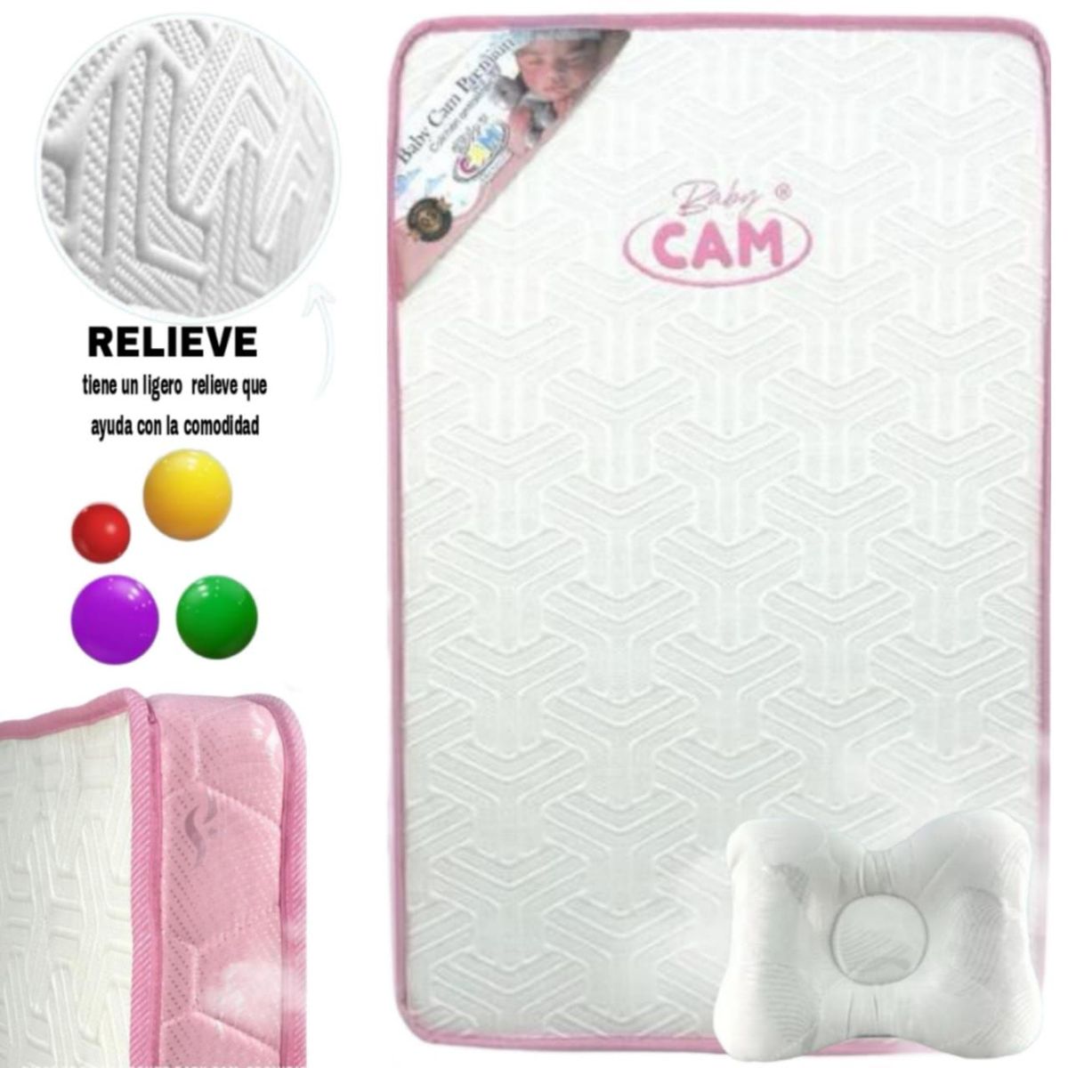 CAM - Colchón de Bebe para Cunas CAM 10 x 67 x 110 cm.