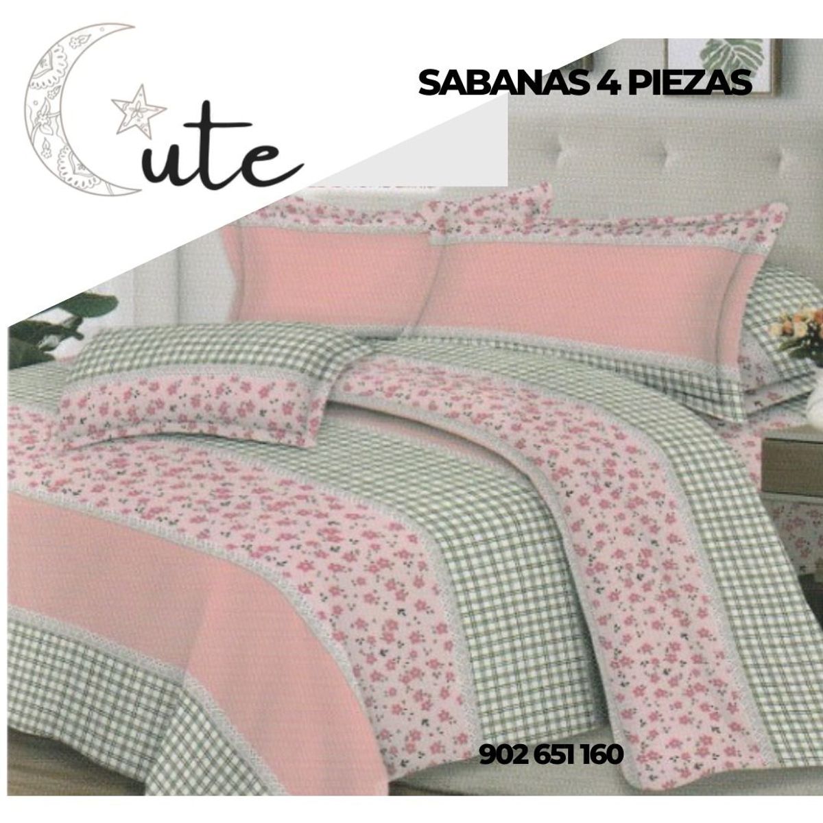CUTE - JUEGO DE SÁBANAS DE 2 PLAZAS