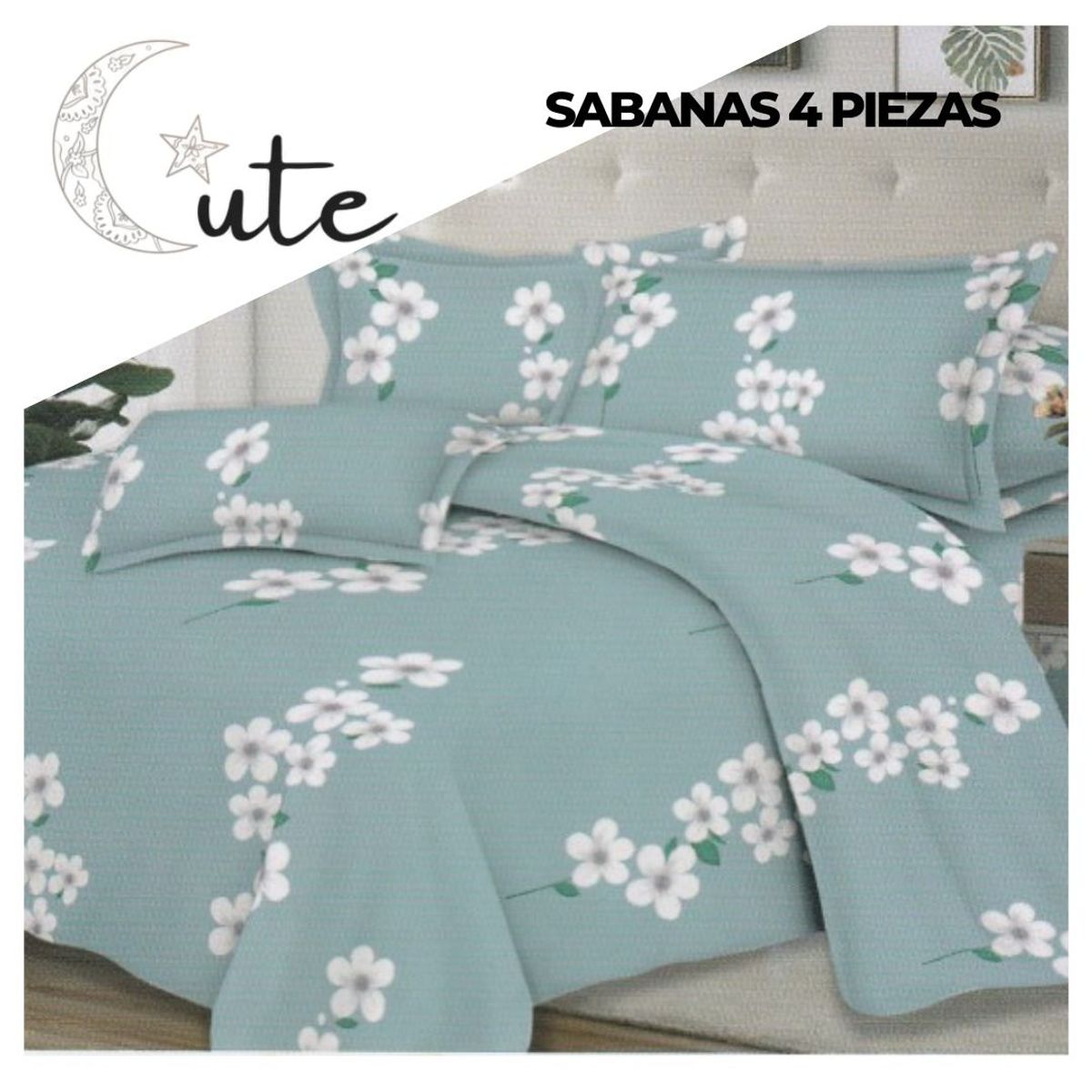CUTE - JUEGO DE SÁBANAS DE 2 PLAZAS