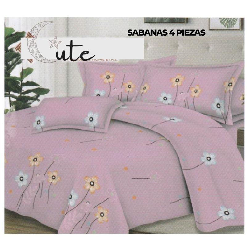 CUTE - JUEGO DE SÁBANAS DE 2 PLAZAS