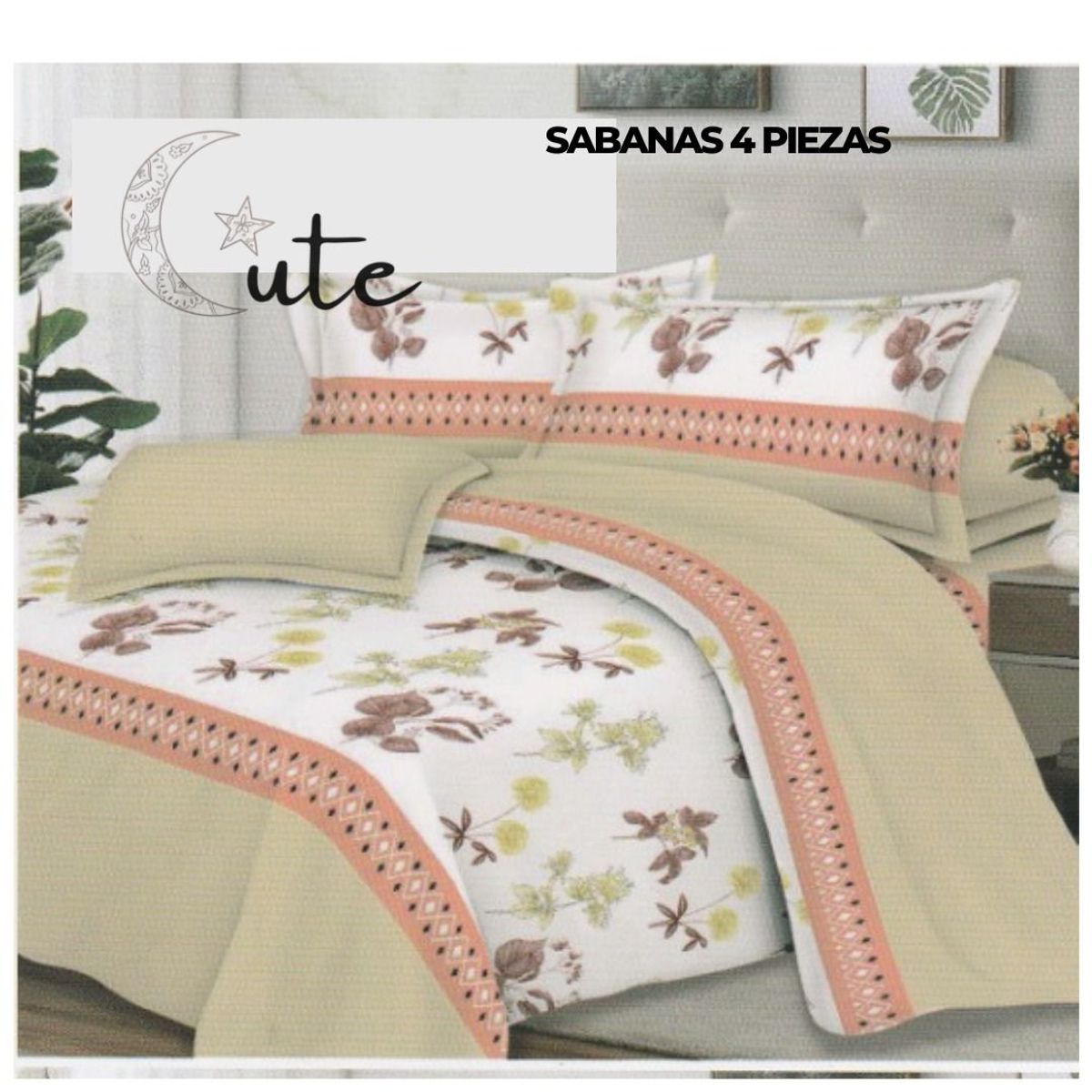 CUTE - JUEGO DE SÁBANAS DE 2 PLAZAS