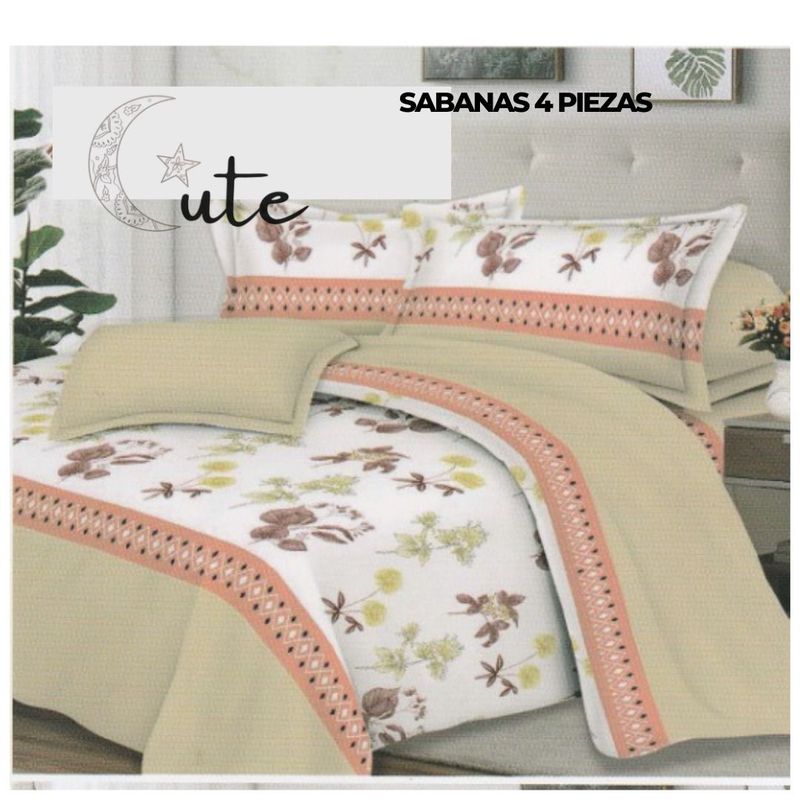 CUTE - JUEGO DE SÁBANAS DE 2 PLAZAS