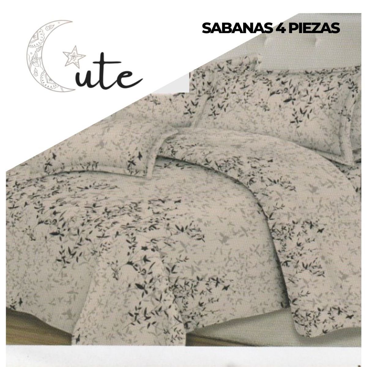 CUTE - JUEGO DE SÁBANAS DE 2 PLAZAS
