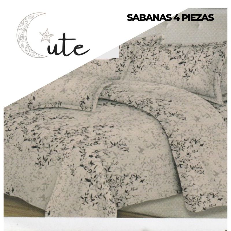 CUTE - JUEGO DE SÁBANAS DE 2 PLAZAS