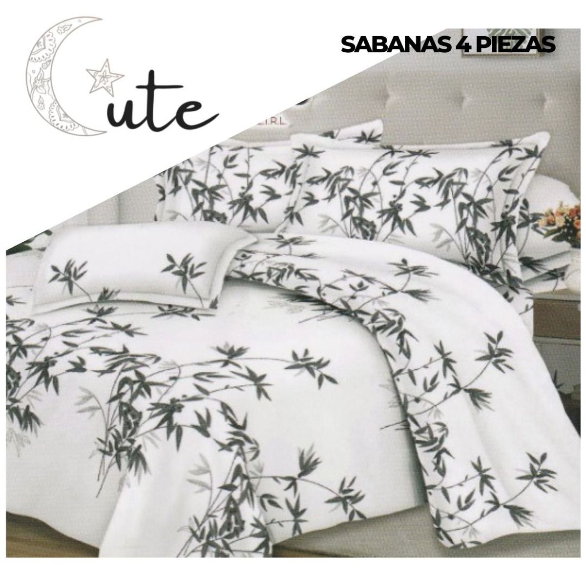 CUTE - JUEGO DE SÁBANAS DE 2 PLAZAS