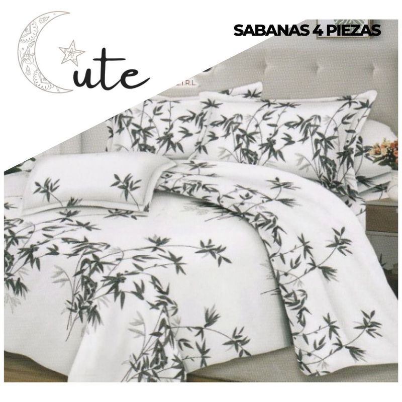 CUTE - JUEGO DE SÁBANAS DE 2 PLAZAS