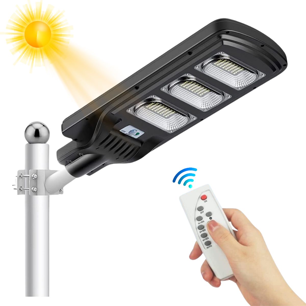 SEISA - Reflector Farola Luz Led Con Panel Solar IP65  90w