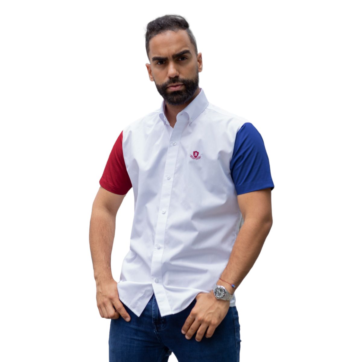 BONAPARTE - Camisa Manga Corta Piero Biani 100% Algodón Pima Hombre