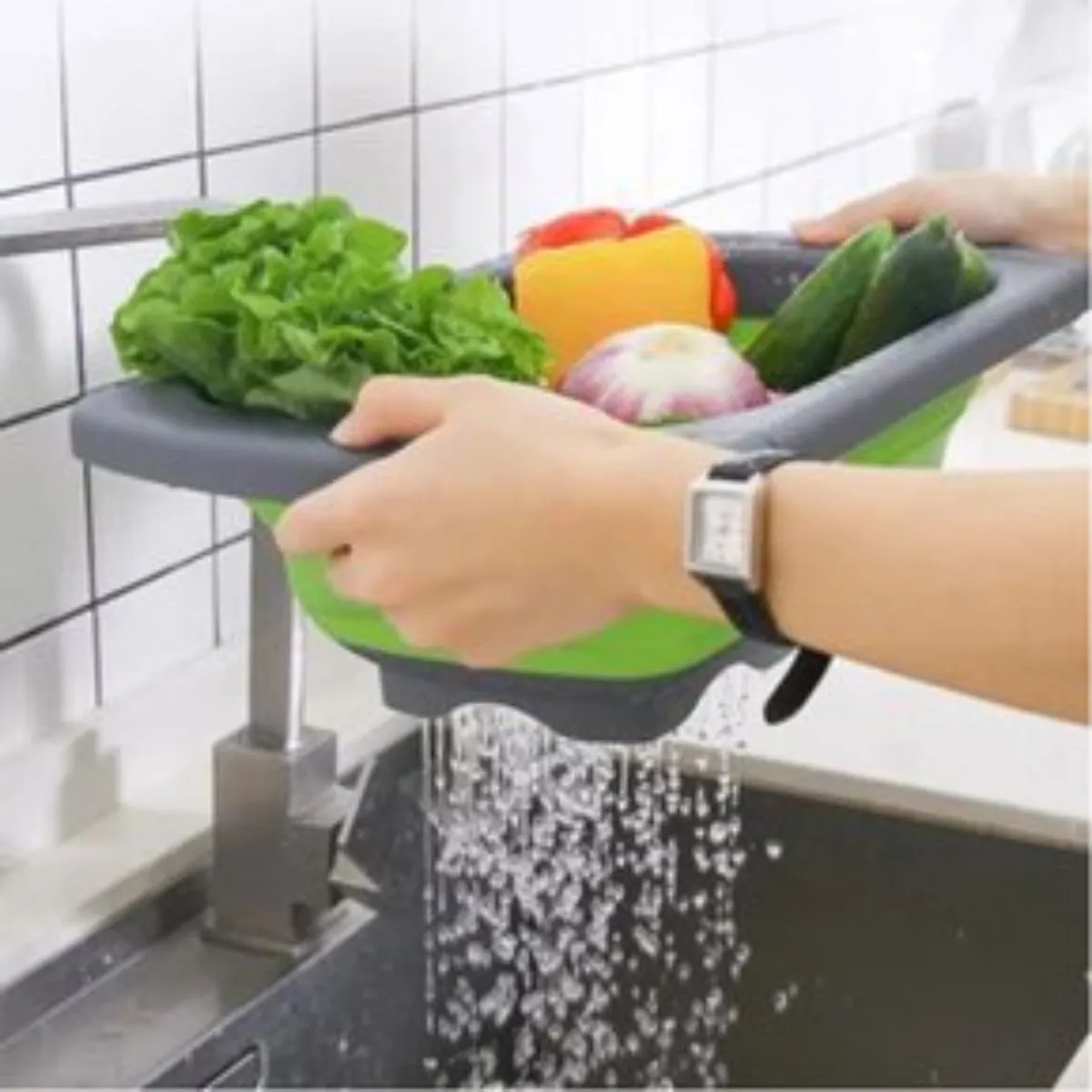 GENERICO - pack 4 Colador Escurridor Plegable para Verduras e Utensilios