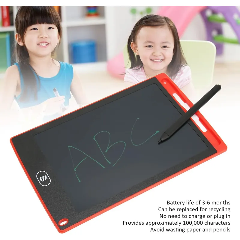 GENERICO - Tablet Pizarra Lcd Dibujo para Niños 8,5 Pulgadas ROJO