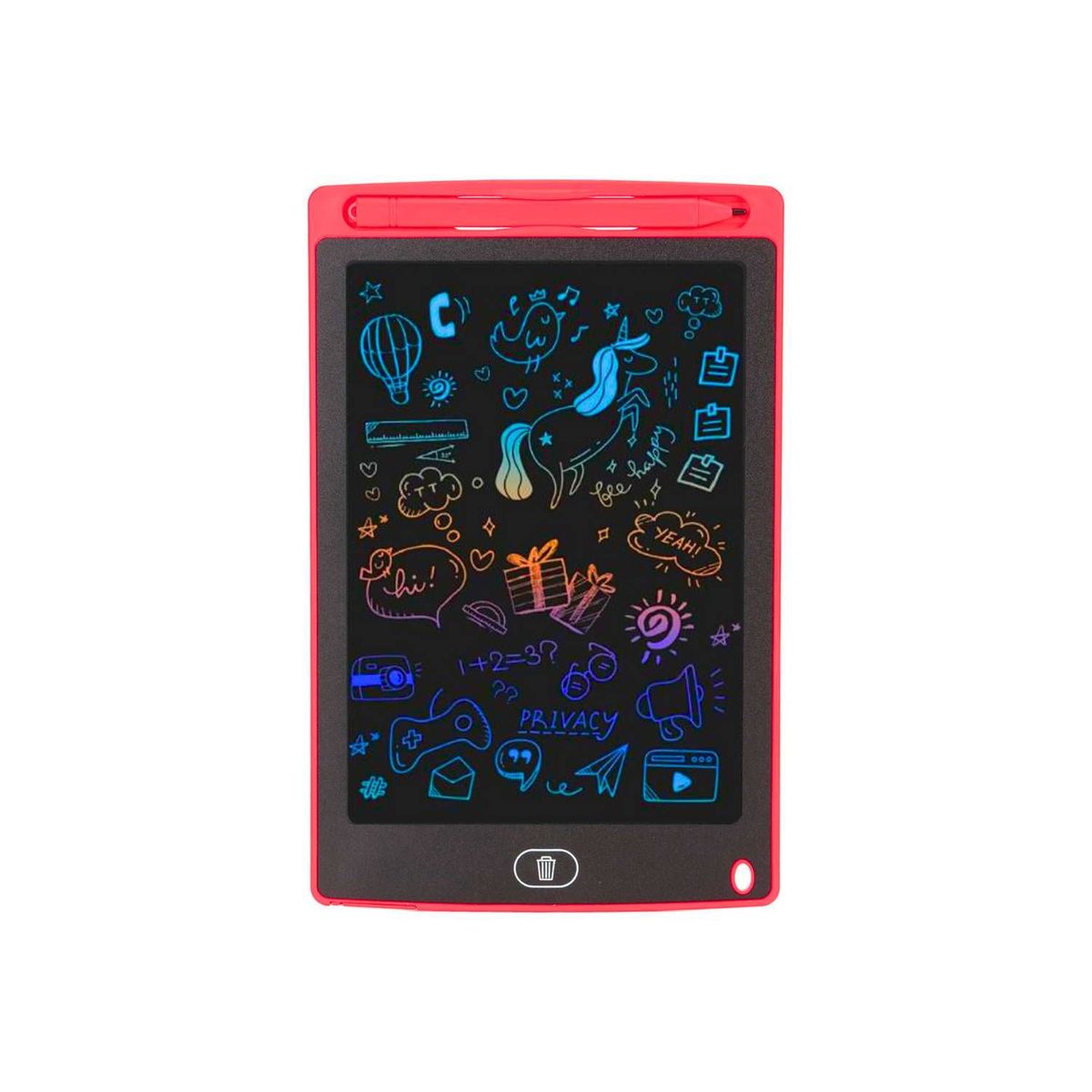 GENERICO - Tablet Pizarra Lcd Dibujo para Niños 8,5 Pulgadas rojo