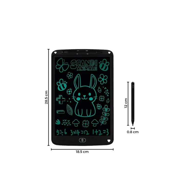 GENERICO - Tablet Pizarra Lcd Dibujo para Niños 12 Pulgadas NEGRO