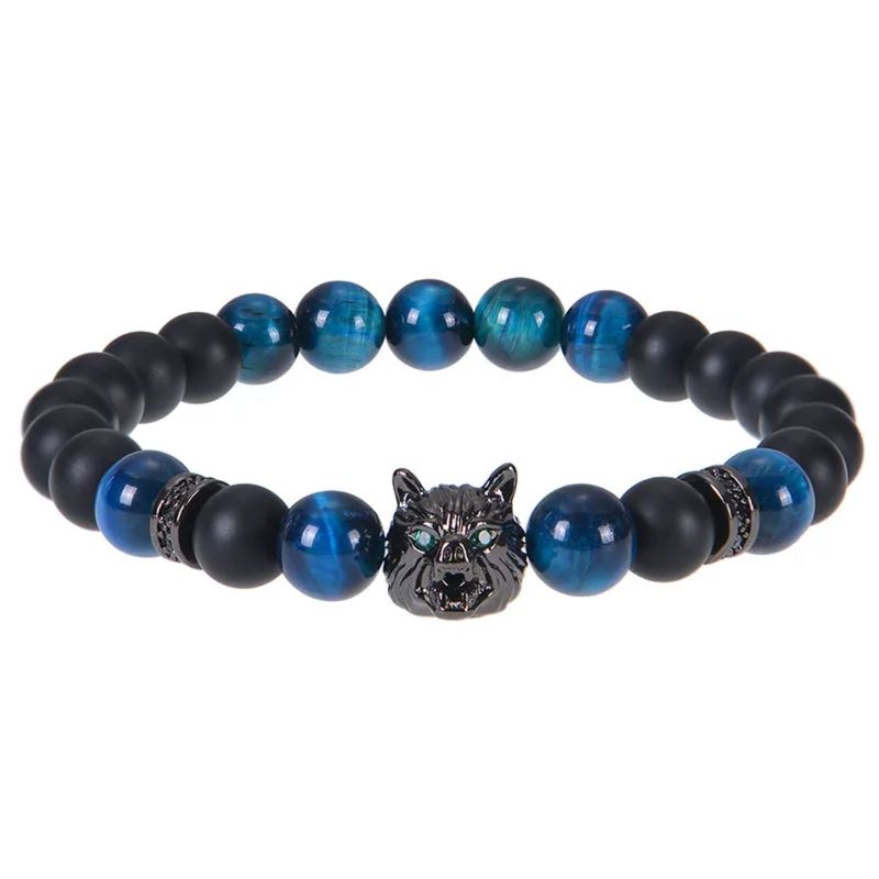GENERICO - Pulsera de Piedra Natural Ojo de Tigre para Hombre