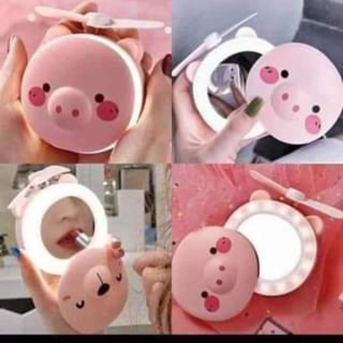 GENERICO - Espejo recargable con luz led con ventilador