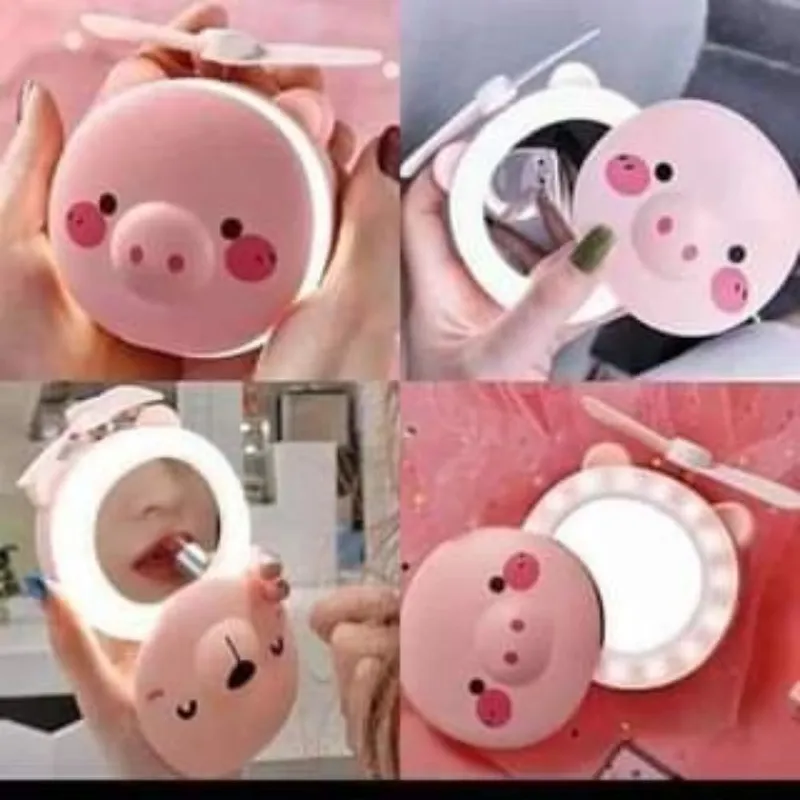 GENERICO - Espejo recargable con luz led con ventilador