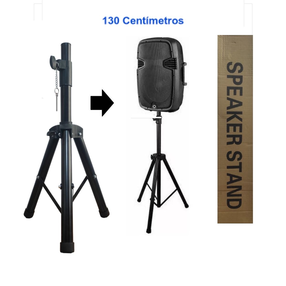 GENERICO - Tripode Soporte Para Parlante Altura 130 Cm Ajustable Negro