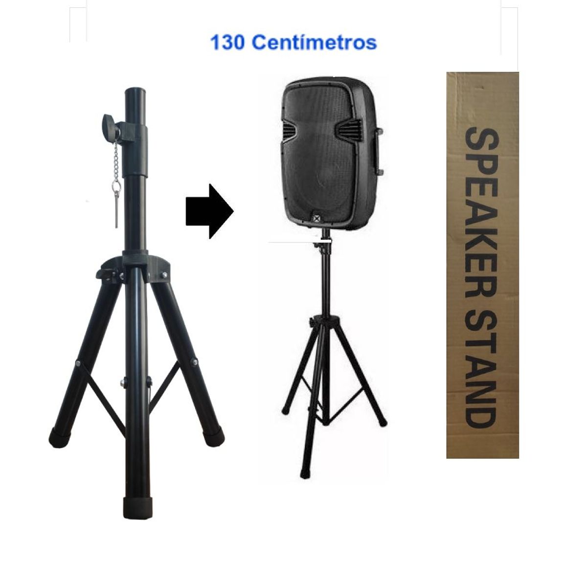 GENERICO - Tripode Soporte Para Parlante Altura 130 Cm Ajustable Negro