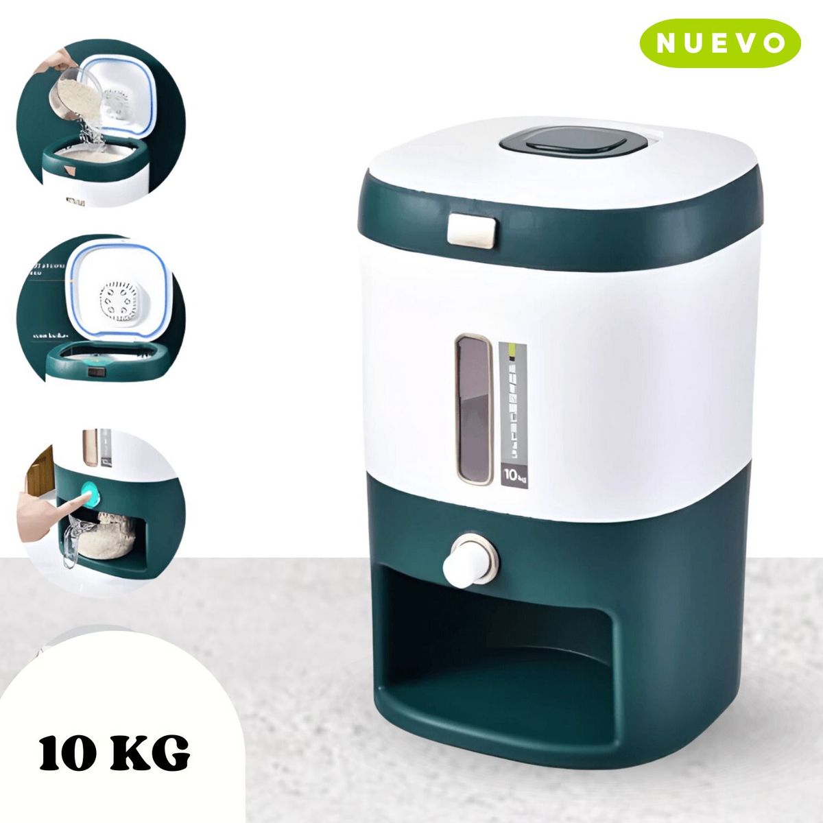 Dispensador Premium De Arroz Granos Menestras Capacidad 10kg, marca GENERICO - Foto Principal