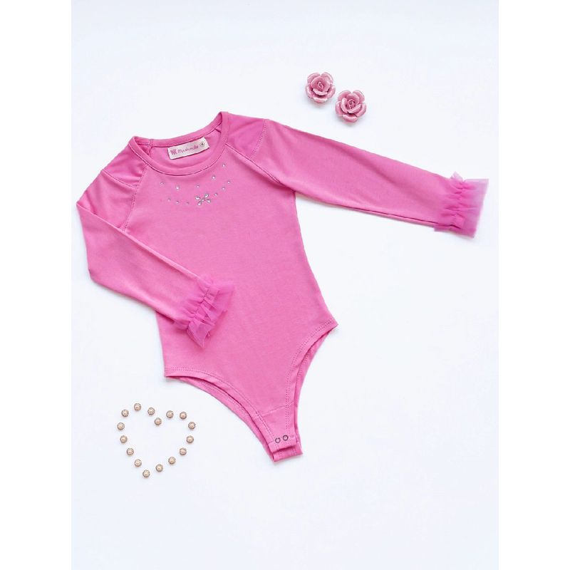 KIDS MASHMELO - Body Manga Pamela con Hombros y Puños de Tull