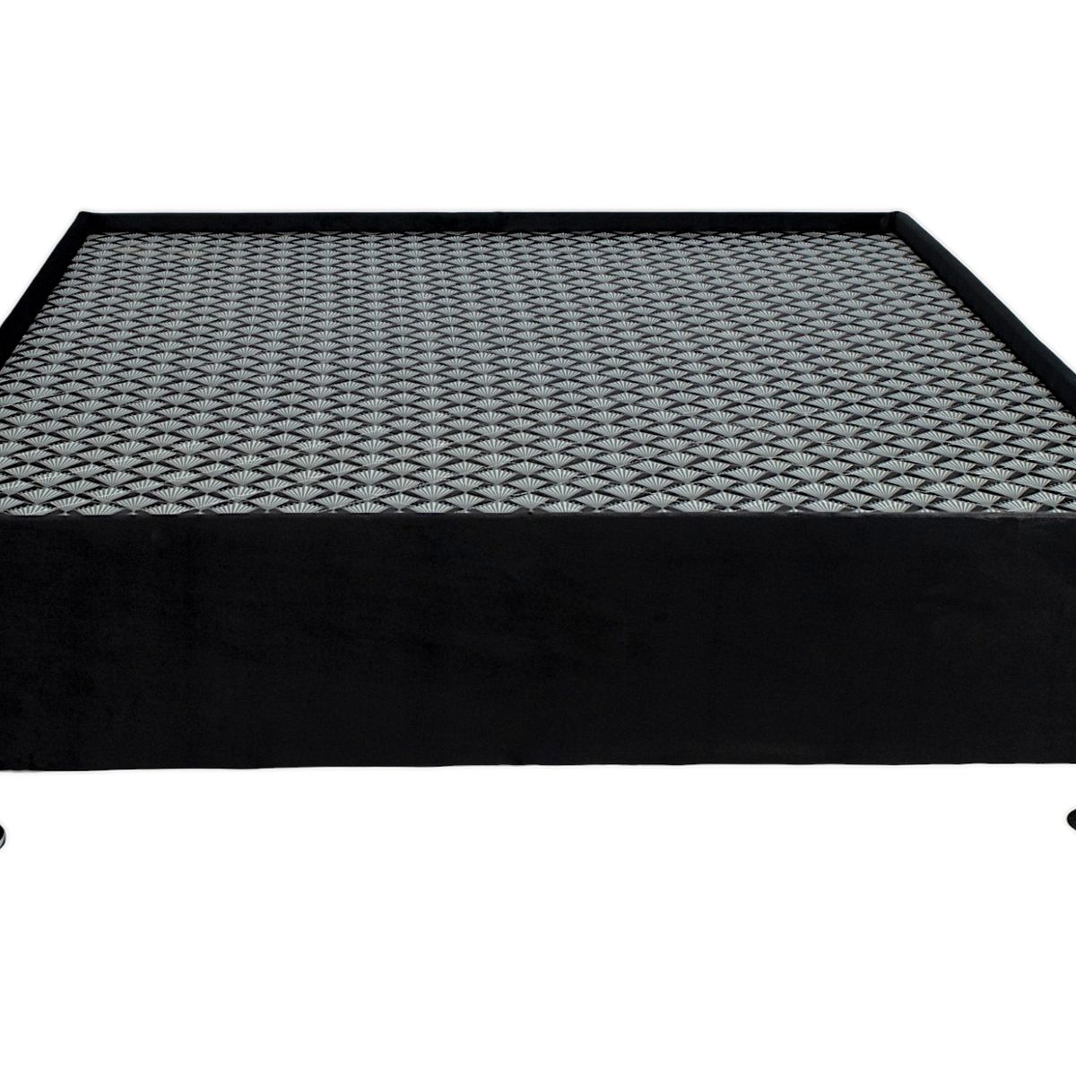 MUEBLES MACRUMO - Box Tarima Encajonado Premium reforzado y acolchado 2 Plz - Negro Impermeable