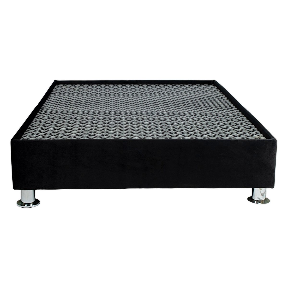 MUEBLES MACRUMO - Box Tarima Encajonado Premium reforzado y acolchado 2 Plz - Negro Impermeable