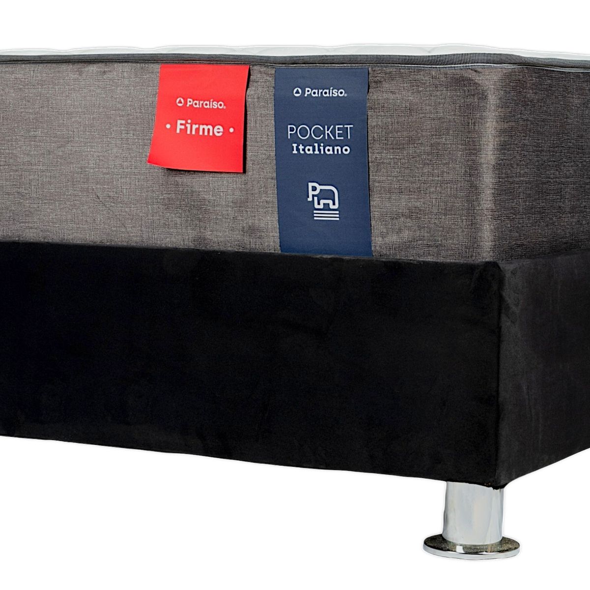 MUEBLES MACRUMO - Combo Box Tarima Premium Impermeable  + Colchón Pocket Paraíso (inc. Forro + 2 almohada) / 2 Plazas