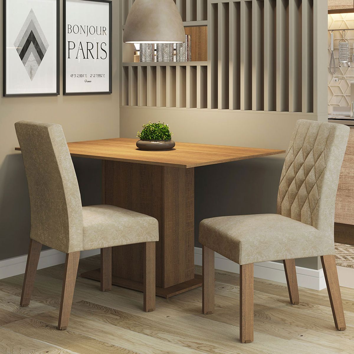 MADESA - Juego de Comedor Tainá con 2 Sillas