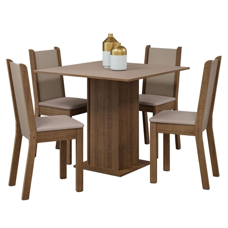 MADESA - Juego de Comedor Briana con 4 Sillas