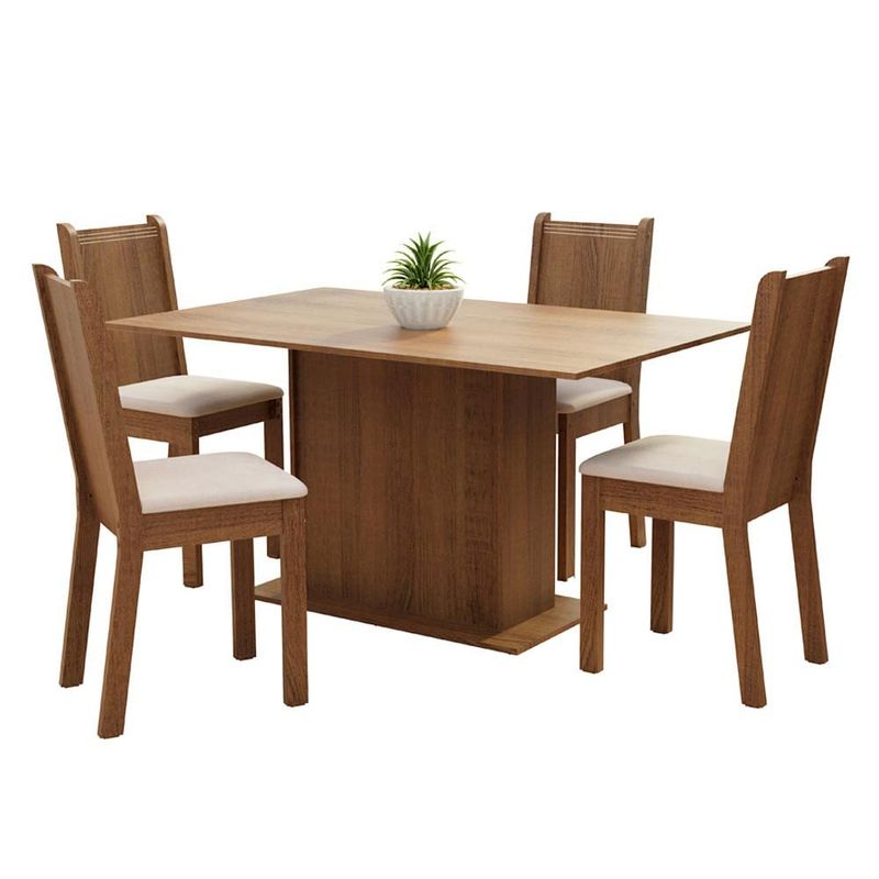 MADESA - Juego de Comedor Luana con 4 Sillas